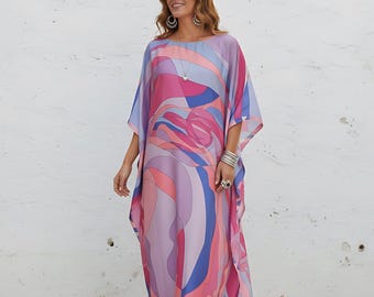 kaftan for wedding on beach, kaftan tall women, Hawaii kaftan summer night, lounge wear kaftan cruise party, blend silk kaftan gift for her