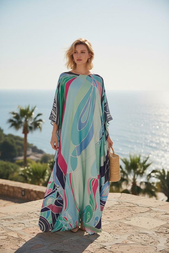 cover ups beach dresses plus size Full Size Boho Print Surplice Beach Cover Up Dress Plus Size – Charming  Charlie main image 1