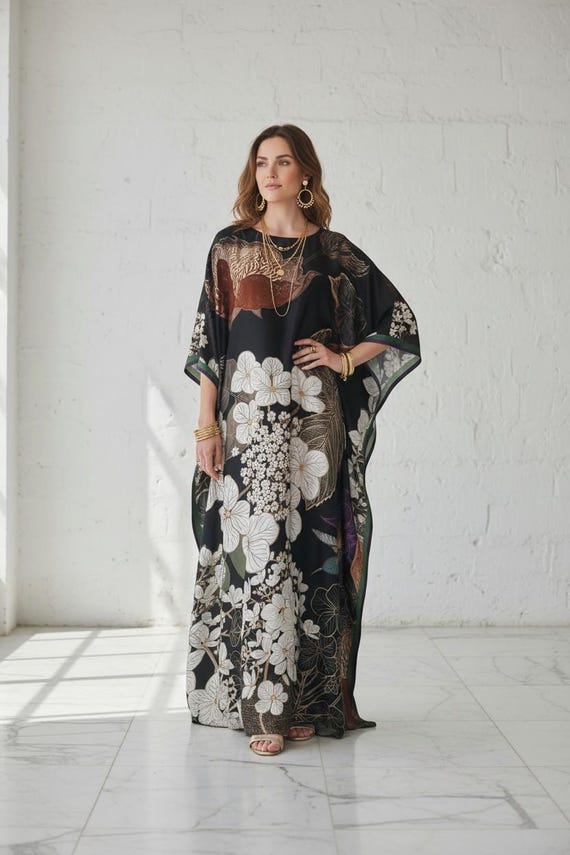 lydia floral maxi dress Lydia Wrap Dress in Black Queen of Hearts flocked mesh, XS