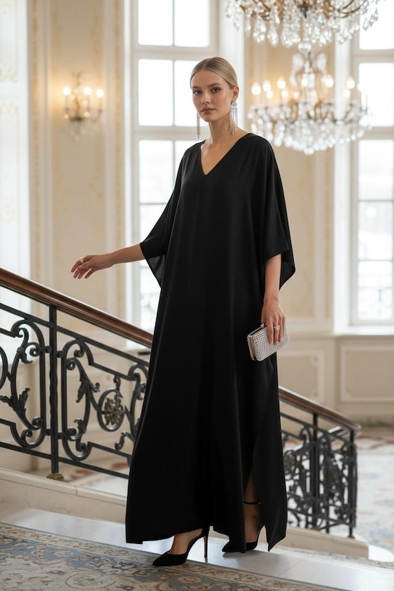 silk kaftan dressing gown Nuichan women's silk loose fit kaftan dress
