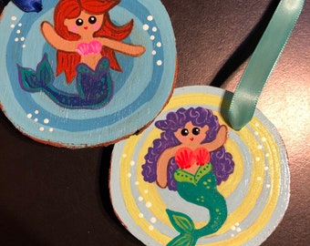 Set of Two Mermaid Ornaments