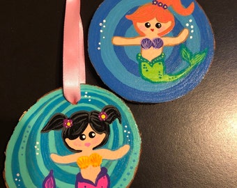 Set of Two Mermaid Ornaments