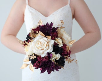 Plum and Black Brides Bouquet - Ships the Next Day - ID#87