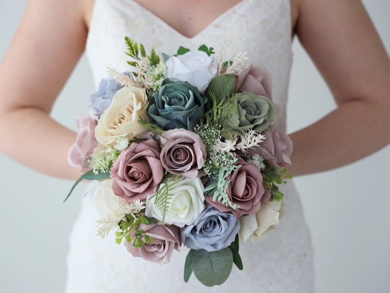 Sage Green and Dusty Rose Brides Bouquet Ships the Next Day ID 79 image 1