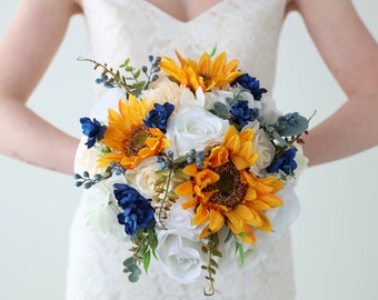 Sunflowers and Blue Bouquet - Ships the Next Day - ID#515