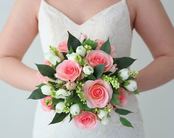 Pink and Cream Bouquet Brides Bouquet - Ships the Next Day - ID#89