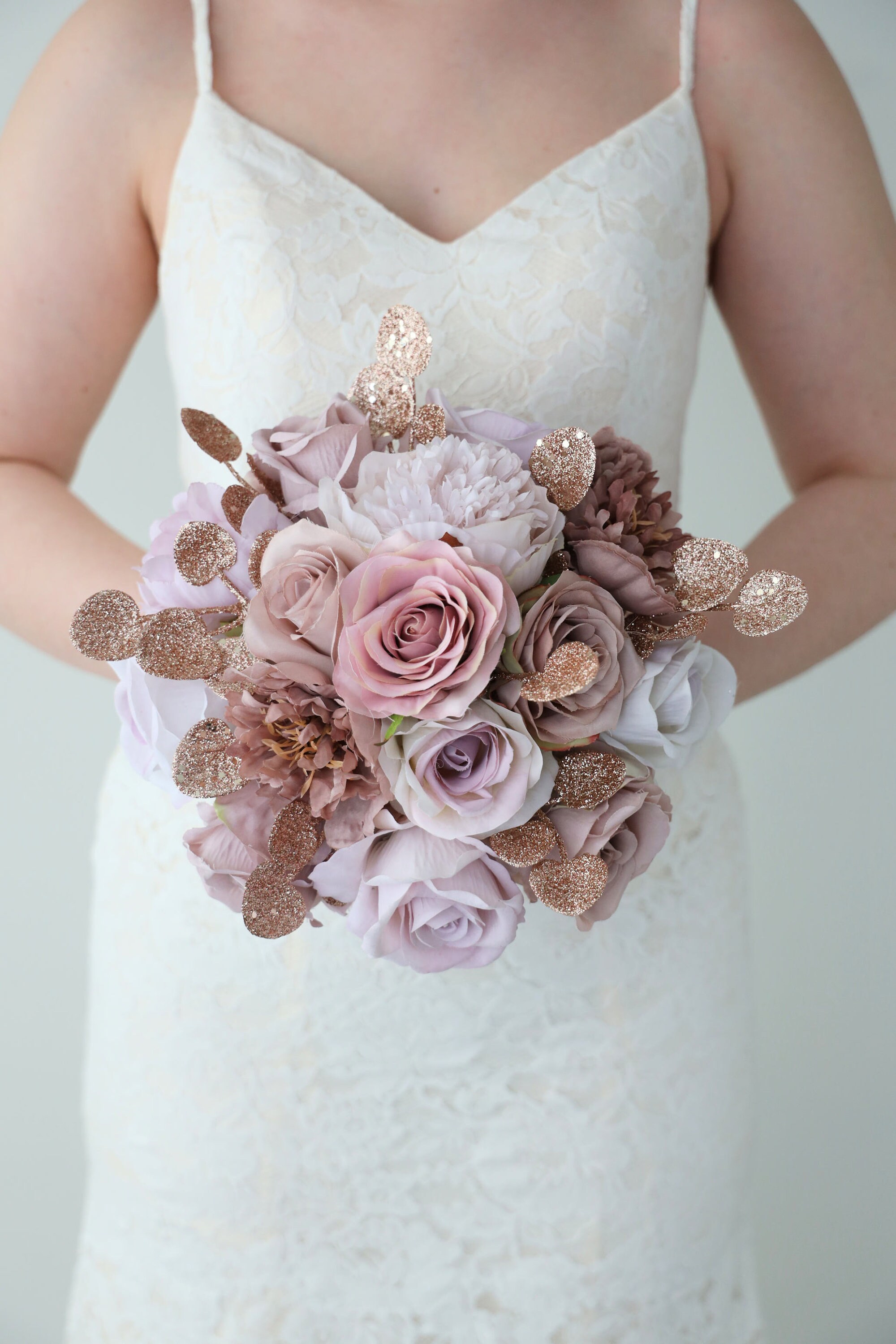 USA stores Rose Gold and Bridal Mauve Wedding Brides Bouquet Bouquet  Bouquet - Wedding Set Ships .com: Piece the 17 Next Day - ID #110 