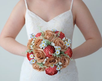 Rust and Beige Brides Bouquet - Ships the Next Day - ID#95