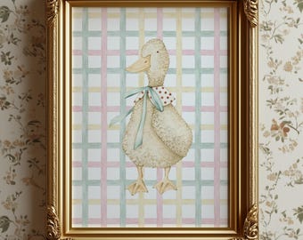 Vintage Duck Nursery Print: Cottagecore Farm Art (Digital Download)