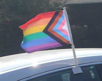 Progress Pride Car Flag