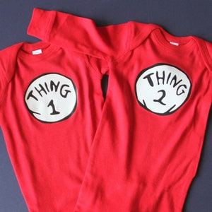 Thing 1 and Thing 2 Onesies Etsy UK