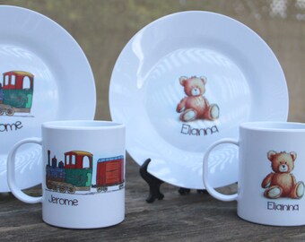 Personalized Child's Plate and Mug Set