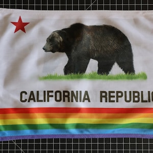 California State Car Flag with added Pride Flag