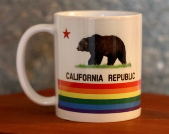11oz California State Flag/Pride Flag