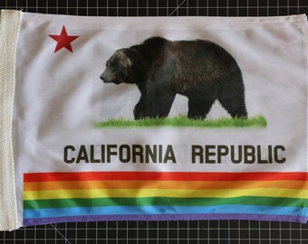 California State Car Flag with added Pride Flag