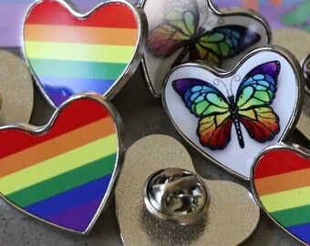 Pin Buttons of Pride Flag or Butterfly