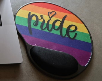Mouse Pad Rainbow Pride with Gel Rest
