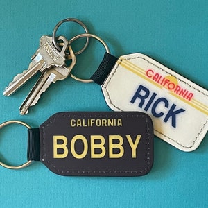 PolyLeather License Plate Key Chain