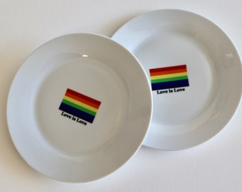 8 inch Ceramic Pride Flag Plate