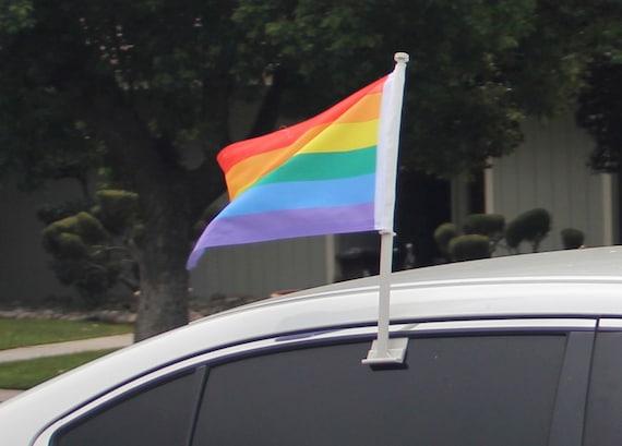 Car Flag, Rainbow 