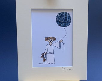 Princess Leia and Luke Skywalker Original Art (Print)