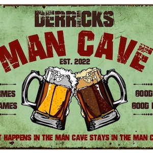 Aluminum Personal Man Cave Sign