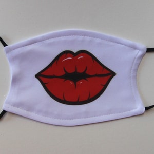 Big Hot Red Lips Face Mask