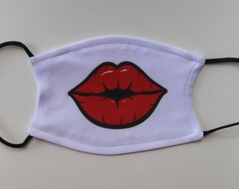 Big Hot Red Lips Face Mask