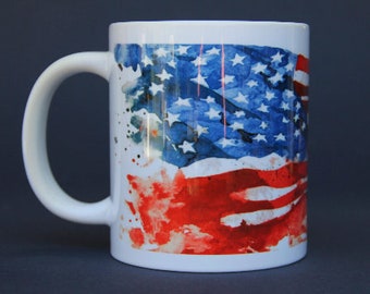 20oz American Flag Ceramic Coffee Mug