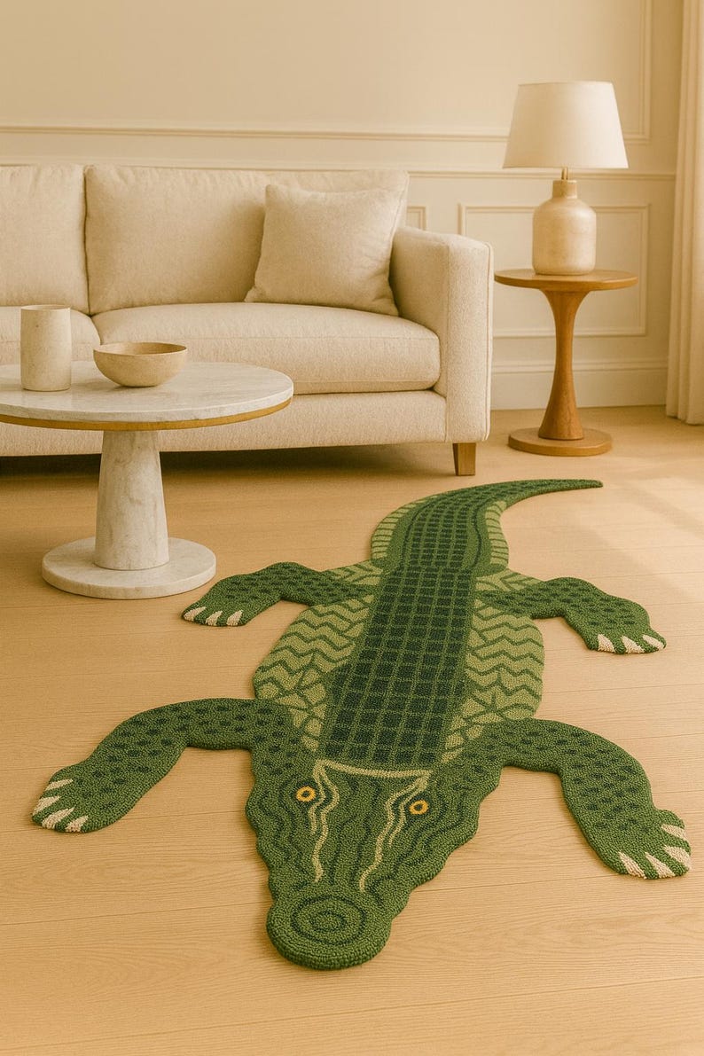 Buy Hand-tufted Alligator Rug – 2x3 Ft | Playful Luxury for Your Space ...