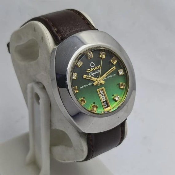 Omax Crystal 35202 Automatic Day/date Vintage Men's Watch - Etsy