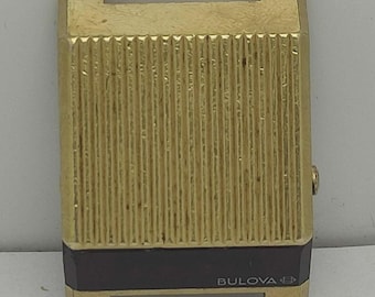 Bulova Computron LED Watch Gold Stainless Steel, 1970s Retro For Parts/Repair