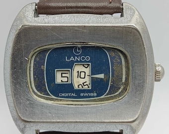 Lanco Jump Hour Watch: 1970s Swiss Made Retro Time piece