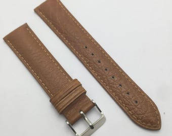 Correa de reloj de piel auténtica Hirsch Camel Grain de 20 mm ALM107RM2