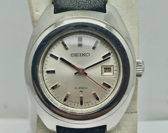 Reloj Seiko Vintage 21 para mujer, cuerda manual, caja plateada