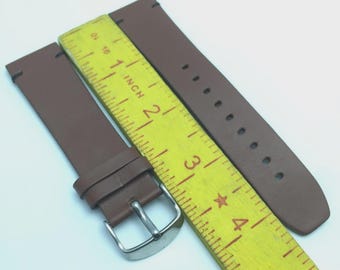 Correa de reloj Movado Bold de piel auténtica marrón de 22 mm para hombre