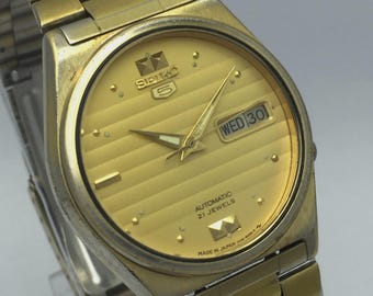 komugiko。 Vintage 1974 Seiko 5 Automatic 7019-8180 Day-date Japanese Men's