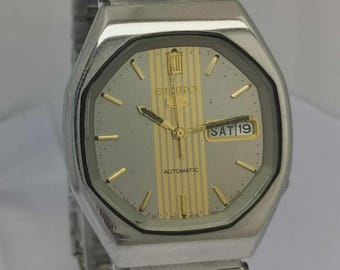 Reloj vintage Seiko 5 automático 6309-5480 con día y fecha para hombre ALM275KS5