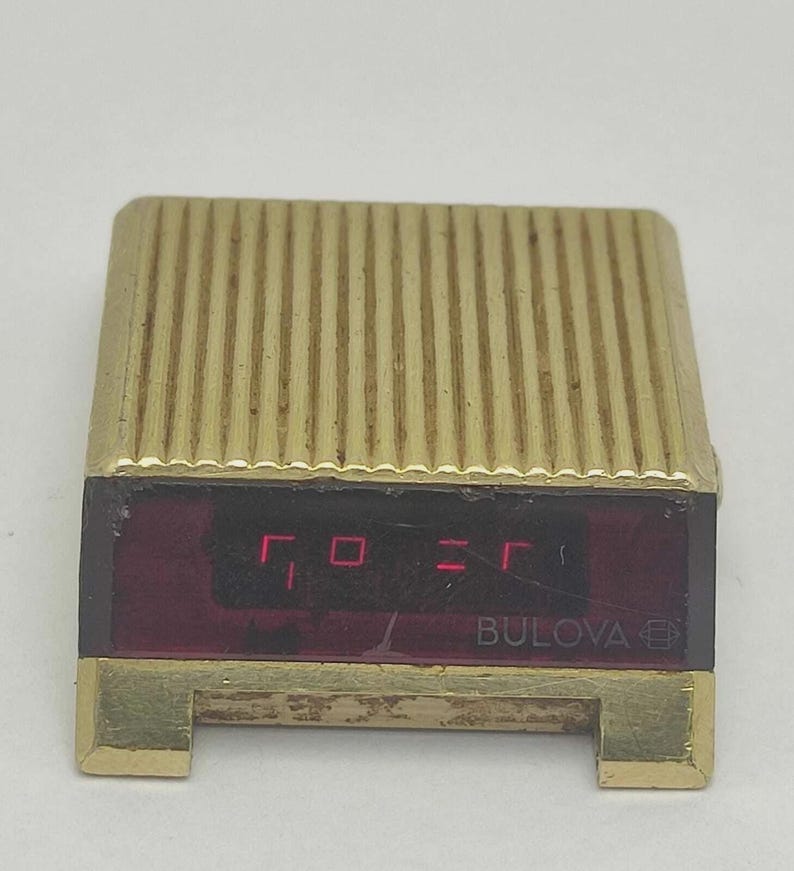 Bulova Computron LED Watch Gold Stainless Steel, 1970s Retro for Parts ...
