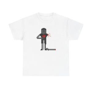 The Black Knight Pixel Unisex T-Shirt aus schwerer Baumwolle