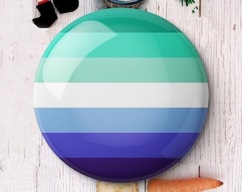 MLM Gay Pride Flag Printed Button Pins Pinback