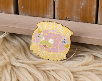 Confused Slowpoke Enamel Pin, Artist Jewelry Accessory