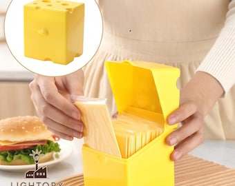 Cute Cheese Shaped Storage Box - Unique Kitchen Organizer Case for Cheese Lovers - Decorative Food Container & Desk Accessory - 650ml