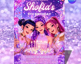 Modello Canva modificabile per K-pop Idol