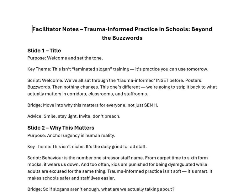 Trauma-informed CPD Bundle | Staff Training Slides, Guides & Templates ...