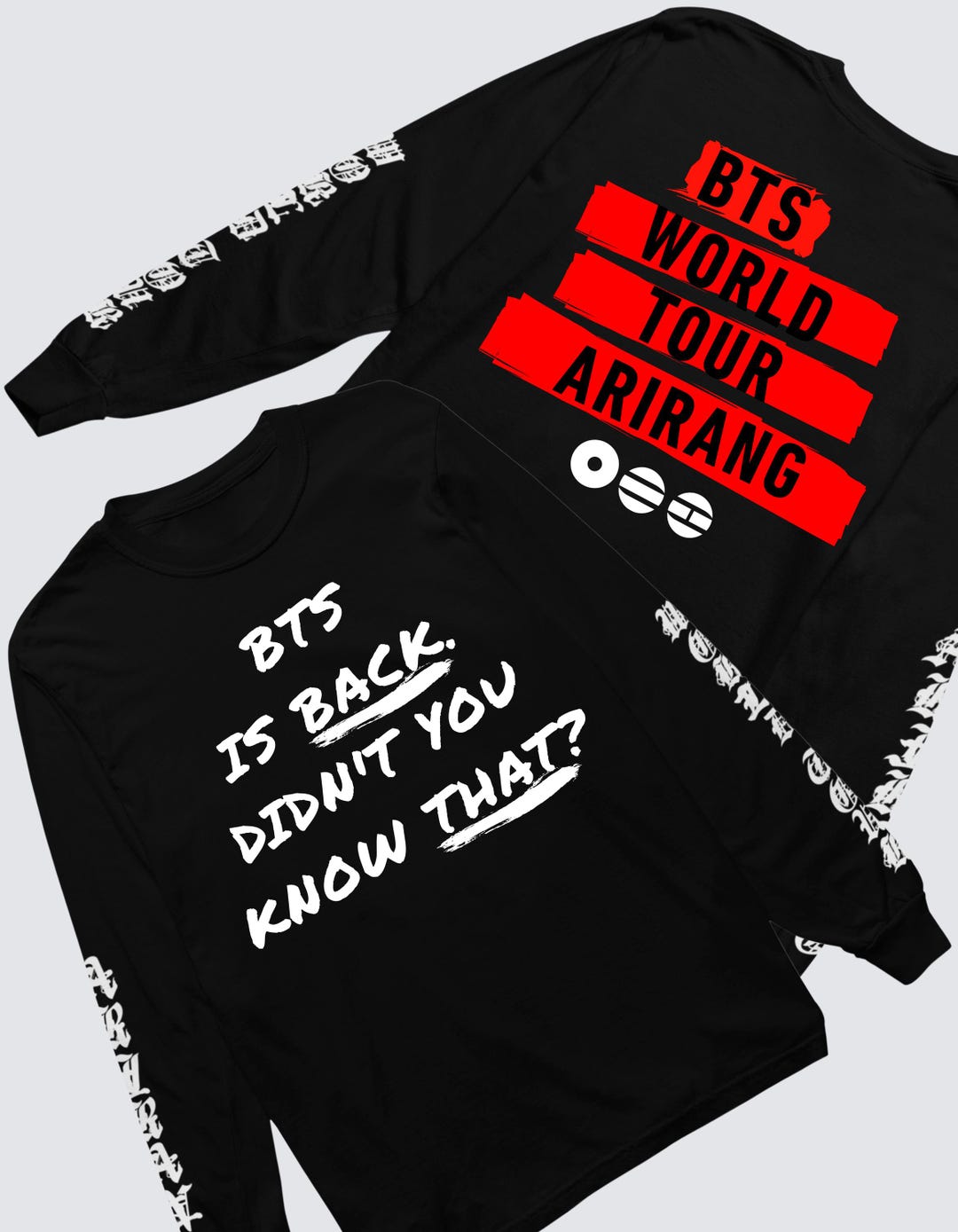 BTS World Tour Arirang Heavyweight Long Sleeve T-shirt | BTS K-pop