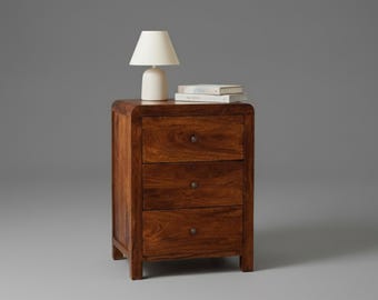 Cómoda de madera maciza de mango con 3 cajones: cómoda de estilo nórdico de Woodspace