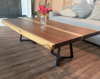 Coffee Table  | Handmade Solid Wood Table | Walnut Maple Oak Cherry Olive | Rustic Modern Furniture/ Live edge