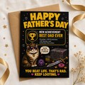 Dungeon Crawler Carl Father's Day Card - Best Dad Ever, New Achievement Unlocked - Funny Gaming Humor Gift Card