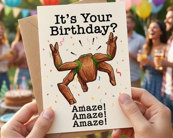 It's Your Birthday Amaze Birthday Card, Sci-Fi Fan Birthday Card, Project Hail Mary Rocky Card